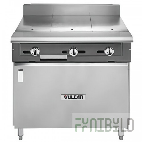 Vulcan V336HB-LP V Series Liquid Propane 3 Burner Heavy-Duty Range with 36