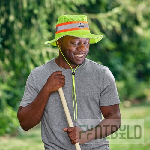 Ergodyne 23260 GloWear 8935 Lime Hi-Vis Ranger Sun Hat - L/XL