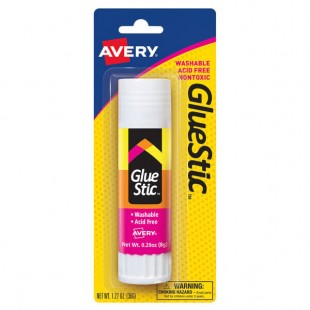 Avery® 00191 GlueStic 1.27 oz. Large White Washable Nontoxic Permanent GlueStick