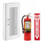 Badger Advantage ADV-10 10 lb. Dry Chemical Untagged Rechargeable Fire Extinguisher with JL Industries Ambassador Series White Steel Cabinet and Buckeye 18