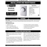 King Electric K101 Single Pole Mechanical Thermostat