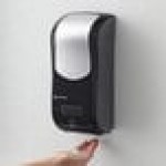 San Jamar SHF970BKSS Summit Rely Black Hybrid Automatic Foam Hand Soap and Sanitizer Dispenser - 5 1/2 San Jamar SHF970BKSS Summit Rely Black Hybrid Automatic Foam Hand Soap and Sanitizer Dispenser - 5 1/2