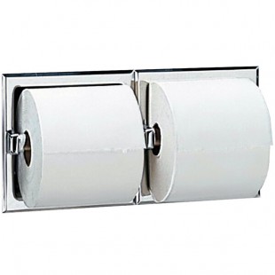 Bobrick B-697 Recessed Double Toilet Tissue Dispenser with Bright Polished Finish Bobrick B-697 Recessed Double Toilet Tissue Dispenser with Bright Polished Finish