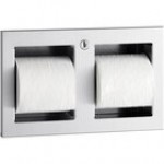 Bobrick B-35884.MLBK TrimLineSeries Recessed Black Stainless Steel Double Toilet Tissue Dispenser Bobrick B-35884.MLBK TrimLineSeries Recessed Black Stainless Steel Double Toilet Tissue Dispenser
