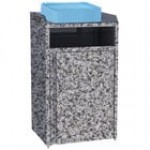 Lakeside 4410HRM Rectangular Stainless Steel Waste Station with Front Access and Hard Rock Maple Laminate Finish - 26 1/2