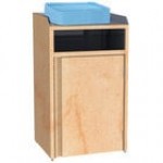 Lakeside 4410HRM Rectangular Stainless Steel Waste Station with Front Access and Hard Rock Maple Laminate Finish - 26 1/2