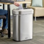 Rubbermaid® Refine 2147581 15 Gallon Stainless Steel Slim Trash Can