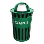Witt Industries Oakley Eco M3601RE-RC-BL 36 Gallon Blue Outdoor Recycling Bin with Rain Cap Lid Witt Industries Oakley Eco M3601RE-RC-BL 36 Gallon Blue Outdoor Recycling Bin with Rain Cap Lid