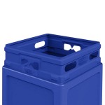 Commercial Zone 73290499 PolyTec 42 Gallon Square Blue Trash Can and Dome Lid Set Commercial Zone 73290499 PolyTec 42 Gallon Square Blue Trash Can and Dome Lid Set