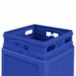 Commercial Zone 73290499 PolyTec 42 Gallon Square Blue Trash Can and Dome Lid Set Commercial Zone 73290499 PolyTec 42 Gallon Square Blue Trash Can and Dome Lid Set