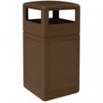 Commercial Zone 73290499 PolyTec 42 Gallon Square Blue Trash Can and Dome Lid Set Commercial Zone 73290499 PolyTec 42 Gallon Square Blue Trash Can and Dome Lid Set