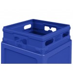 Commercial Zone 73290499 PolyTec 42 Gallon Square Blue Trash Can and Dome Lid Set Commercial Zone 73290499 PolyTec 42 Gallon Square Blue Trash Can and Dome Lid Set