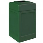 Commercial Zone 73290499 PolyTec 42 Gallon Square Blue Trash Can and Dome Lid Set Commercial Zone 73290499 PolyTec 42 Gallon Square Blue Trash Can and Dome Lid Set
