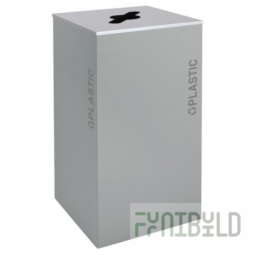 Ex-Cell Kaiser RC-KD36-PL BT-HMG Black Tie Kaleidoscope Hammered Gray Square 36 Gallon Plastic Receptacle