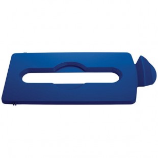 Rubbermaid® 2007890 Slim Jim Recycling Blue Rectangular Hinged Paper Lid Insert