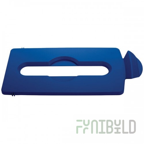 Rubbermaid® 2007890 Slim Jim Recycling Blue Rectangular Hinged Paper Lid Insert