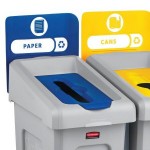 Rubbermaid® 2007890 Slim Jim Recycling Blue Rectangular Hinged Paper Lid Insert