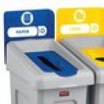 Rubbermaid® 2007890 Slim Jim Recycling Blue Rectangular Hinged Paper Lid Insert