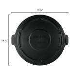 Rubbermaid® FG261960BLA BRUTE 20 Gallon Black Round Trash Can Lid