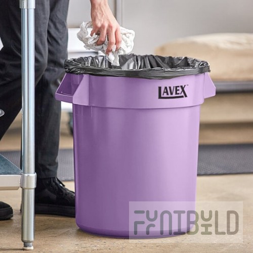 Lavex 20 Gallon Purple Round Commercial Trash Can / Ingredient Bin