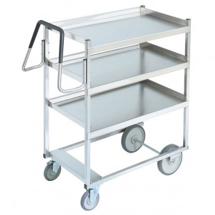 Vollrath 97203 Heavy-Duty Stainless Steel 3 Shelf Utility Cart - 44 Vollrath 97203 Heavy-Duty Stainless Steel 3 Shelf Utility Cart - 44