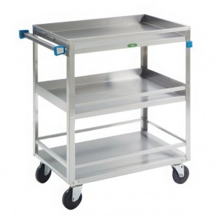 Lakeside 726 Stainless Steel Three Shelf Heavy Duty Guard Rail Utility Cart - 32 5/8 Lakeside 726 Stainless Steel Three Shelf Heavy Duty Guard Rail Utility Cart - 32 5/8