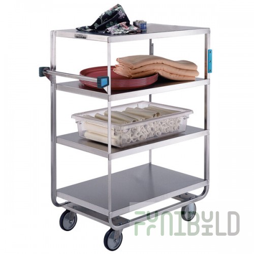 Lakeside 545 Heavy-Duty Stainless Steel Four Shelf Utility Cart with All Edges Down - 21 1/2