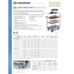 Lakeside 545 Heavy-Duty Stainless Steel Four Shelf Utility Cart with All Edges Down - 21 1/2