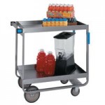 Lakeside 545 Heavy-Duty Stainless Steel Four Shelf Utility Cart with All Edges Down - 21 1/2