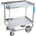 Lakeside 521 Heavy Duty NSF Stainless Steel 2 Shelf Utility Cart - 19 3/8 Lakeside 521 Heavy Duty NSF Stainless Steel 2 Shelf Utility Cart - 19 3/8