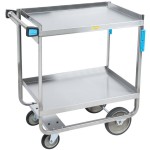Lakeside 521 Heavy Duty NSF Stainless Steel 2 Shelf Utility Cart - 19 3/8 Lakeside 521 Heavy Duty NSF Stainless Steel 2 Shelf Utility Cart - 19 3/8