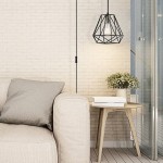 Globe Modern Dark Bronze Plug-In or Hardwire Pendant Light with Cage Shade - 120V, 60W Globe Modern Dark Bronze Plug-In or Hardwire Pendant Light with Cage Shade - 120V, 60W