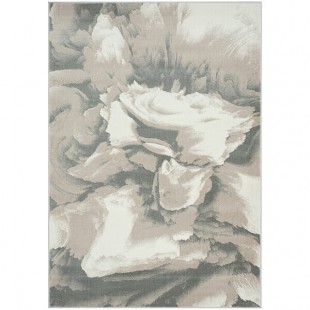 Abani Arto Collection 4' x 6' Cream / Gray Contemporary Liquid Marble Area Rug