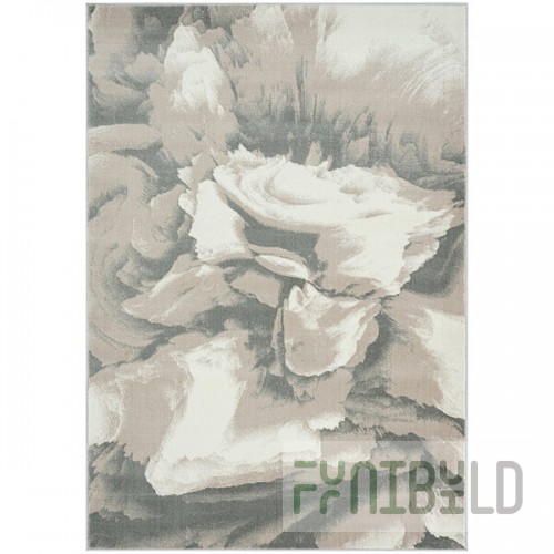 Abani Arto Collection 4' x 6' Cream / Gray Contemporary Liquid Marble Area Rug