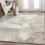 Abani Arto Collection 4' x 6' Cream / Gray Contemporary Liquid Marble Area Rug Abani Arto Collection 4' x 6' Cream / Gray Contemporary Liquid Marble Area Rug