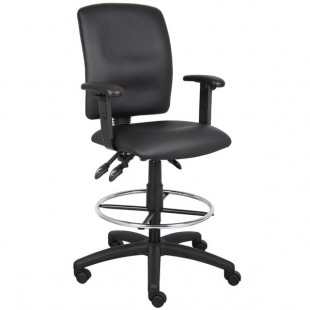 Boss B1646 Black LeatherPlus Multi-Function Drafting Stool with Adjustable Arms Boss B1646 Black LeatherPlus Multi-Function Drafting Stool with Adjustable Arms