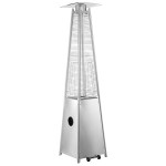 Backyard Pro Courtyard Series HPSQRSS Stainless Steel Portable Propane Outdoor Patio Heater with Glass Tube - 40,000 BTU
