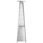 Backyard Pro Courtyard Series HPSQRSS Stainless Steel Portable Propane Outdoor Patio Heater with Glass Tube - 40,000 BTU