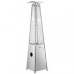 Backyard Pro Courtyard Series HPSQRSS Stainless Steel Portable Propane Outdoor Patio Heater with Glass Tube - 40,000 BTU
