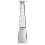 Backyard Pro Courtyard Series HPSQRSS Stainless Steel Portable Propane Outdoor Patio Heater with Glass Tube - 40,000 BTU