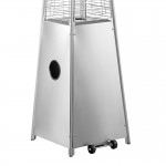 Backyard Pro Courtyard Series HPSQRSS Stainless Steel Portable Propane Outdoor Patio Heater with Glass Tube - 40,000 BTU