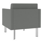 Lesro Luxe Lounge Series Open House Asteroid Fabric Guest Arm Chair with Steel Legs