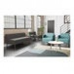 Lesro Luxe Lounge Series Open House Asteroid Fabric Guest Arm Chair with Steel Legs
