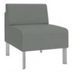 Lesro Luxe Lounge Series Open House Asteroid Fabric Guest Arm Chair with Steel Legs