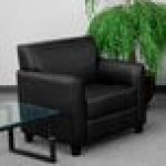 Flash Furniture BT-827-1-BK-GG Hercules Diplomat Black Leather Chair with Wooden Feet Flash Furniture BT-827-1-BK-GG Hercules Diplomat Black Leather Chair with Wooden Feet