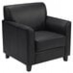 Flash Furniture BT-827-1-BK-GG Hercules Diplomat Black Leather Chair with Wooden Feet Flash Furniture BT-827-1-BK-GG Hercules Diplomat Black Leather Chair with Wooden Feet