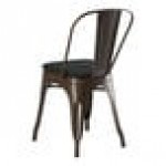 Lancaster Table & Seating Alloy Copper Outdoor Cafe Chair with Black Fabric Magnetic Cushion