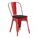 Lancaster Table & Seating Alloy Copper Outdoor Cafe Chair with Black Fabric Magnetic Cushion