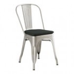 Lancaster Table & Seating Alloy Copper Outdoor Cafe Chair with Black Fabric Magnetic Cushion