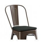 Lancaster Table & Seating Alloy Copper Outdoor Cafe Chair with Black Fabric Magnetic Cushion
